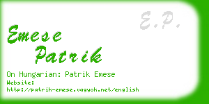 emese patrik business card